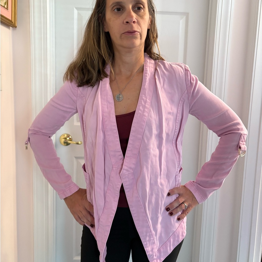 White House Black Market Light Pink Open Jacket